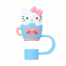 Sanrio Lindas tapas de silicona para pajitas, aptas para vasos a cuadros con pajitas, tapas para pajitas compatibles con tumblers de 30oz y 40oz, adorable protector de tapa de silicona, se ajusta a accesorios de vasos de 0.4 pulgadas/10mm