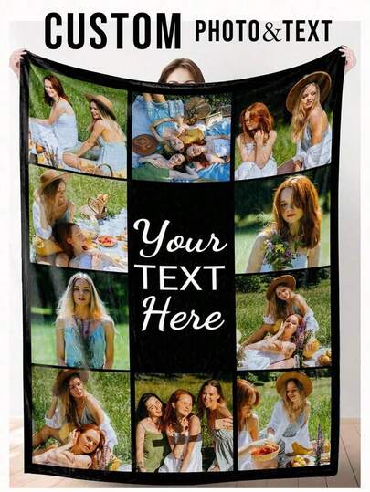 1pc Custom Blanket , Customization Blankets With Over 10 Images,Personalized Soft Cozy Blankets, Personalized Gift,Custom Gift Blanket For Birthday Washable,Lightweight,Breathable, Cozy,Warm,Comfortable Custom,Unique,Personalized Ideal Gifts For Him,Ideal Gifts For Her,Ideal Gifts For Boyfriend,Ideal Gifts For Girlfriend,Ideal Gifts For Dad,Ideal Gifts For Mom,Ideal Gifts For Friends,Ideal Gifts For Family Him,Her,Boyfriend,Girlfriend,Dad,Family,Mom,Friends For Anniversaries,For Graduation,For Housewarming,For Weddings,For Birthdays Sofa,Bed,Car,Tea Room,Bedroom,Living Room,For Office, Breathable,Lightweight,Washable,Funny,Cute,Love,Soft,Comfortable,Elegant,Simple,Custom,Personalized,Unique,Ideal Gifts For Him,Ideal Gifts For Her,Him,Her,Boyfriend,Girlfriend,Dad,Mom,Family,Friends,For Anniversaries,For Mother's Day,For Birthdays,For Valentine's Day,For Graduation,For Father's Day,For Weddings,For Housewarming,Sofa,Bed,Car,Tea Room,Bedroom,Bathroom,Living Room,Dining Room