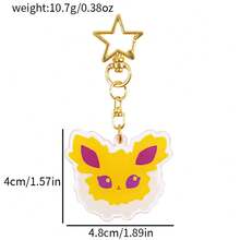 pocket monsters 口袋妖怪伊布进化亚克力钥匙扣 - 可爱的动漫人物钥匙圈，带星星饰物，伊布进化系列，适合粉丝，理想的万圣节配饰，教师节，圣诞节礼物，包袋配饰，带身份证夹的挂绳，汽车配饰，包袋饰物 - SS0409 - 查看 10