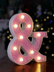 1 件 16 厘米/21 厘米 LED 字母灯，粉色闪烁字母灯，电池供电，房间装饰夜灯，桌面中心装饰，用于卧室、家庭、生日派对装饰、夜间婚礼、生日、圣诞灯、女孩礼物、儿童房装饰、婴儿房装饰、迎婴派对、情人节装饰 - 暖白光 - 查看 8