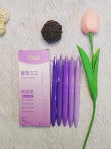 5 支装 0.5 毫米 ST 中性笔，渐变笔尖，多色，可伸缩笔，快干 0.5 黑色笔，适合学生考试、办公室工作和商务签名，返回学校