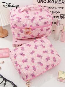 Disney 1个正品绗缝化妆包，大容量便携化妆包，化妆工具收纳包，护肤品及化妆品整理包，家居收纳包，可爱多功能化妆包，钱包，笔袋，拉链袋，护肤品收纳包 - 彩色 - 查看 15