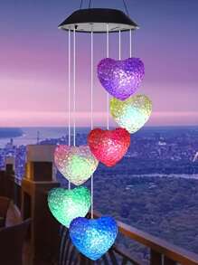 1pc Solar Wind Chimes Light, 6LED Color Changing Solar Wind Chime Light, Waterproof Romantic Solar Powered Butterfly,Dragonfly,Hummingbird Lights, Home, Yard, Balcony, Outdoor Garden Decoration Fall Decor House Decor Outdoor Decor