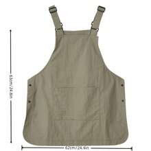 Multi-Pocket Functional Work Apron With Front & Back Pockets, Universal Unisex Catering & Kitchen Apron, Heavy-Duty Stain-Resistant Canvas Apron With Adjustable Neck Strap, Ideal For Outdoor Hairdressing, Coffee Shops, Barbecue Stalls, Restaurants, Food Service Industries, Home Cooking, Baking, Grilling & Daily Household Use, Durable Protective Workwear For Men & Women, Perfect Gift & Essential Tool For Holiday Home Baking, Grilling, Culinary Activities & Craft Work - 橄欖綠 - 查看 2