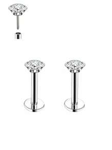 زوج من أقراط الأنف بدون خيط وزن 20 جرام، دبوس أنف لابريت 8 مم، أقراط نابي للثقب في الهيليكس والتراجوس والكونش، خاتم أنف ذهبي مرصع بزركونيا مكعبة 2 مم 3 مم 4 مم، أقراط غضروف غير مسببة للحساسية