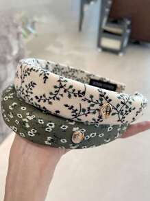 2pcs/1pc Women Green Leaf Floral Metal Elegant Fashion Headband, Versatile For Daily Use, Home, School, Beach, Work, Party, Holiday, Birthday, Back To School, New Year, Valentine's Day, Mother's Day Gift, Hair Accessories, Hair Band, Hair Hoop, Hairband For Women, Home Beauty Women Accessory Gifts