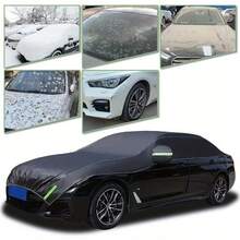 Capa de Carro Metade Cobertura Automotiva para Todas as Estações, Proteção Solar, Proteção contra Neve, Tecido Oxford (Adequado para Sedãs)