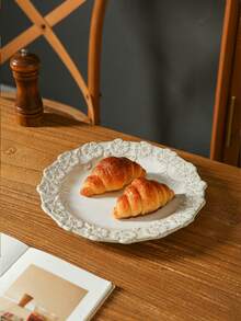 1pc French Vintage Palace Style Floral Embossed Ceramic Coffee Cup & Saucer Set - Multicolor - View 3