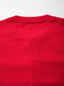 Unisex Casual Solid Color Round Neck Button Up Long Sleeve Cardigan Sweater, Suitable For Autumn/Winter, Christmas - Đỏ - Xem 9