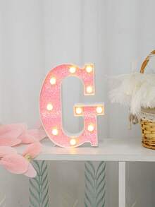 1 件 16 厘米/21 厘米 LED 字母灯，粉色闪烁字母灯，电池供电，房间装饰夜灯，桌面中心装饰，用于卧室、家庭、生日派对装饰、夜间婚礼、生日、圣诞灯、女孩礼物、儿童房装饰、婴儿房装饰、迎婴派对、情人节装饰 - 暖白光 - 查看 16