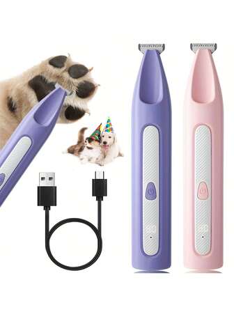 1pc Cordless Rechargeable Pet Hair Trimmer, Suitable For Grooming Small Dogs, Low Noise Electric Shaver With LED Power Indicator, Designed For Paws, Eyes, Ears, Face And Tail, Applicable For Various Small Household Pets