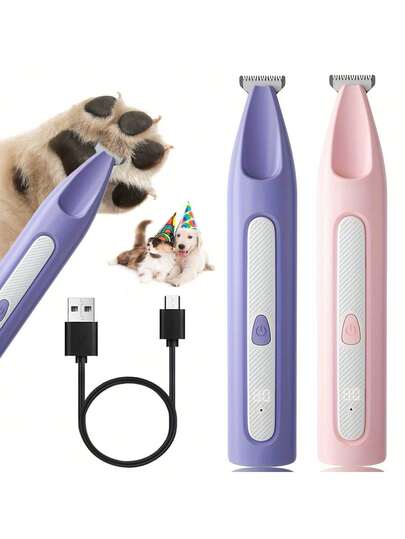 1pc Cordless Rechargeable Pet Hair Trimmer, Suitable For Grooming Small Dogs, Low Noise Electric Shaver With LED Power Indicator, Designed For Paws, Eyes, Ears, Face And Tail, Applicable For Various Small Household Pets