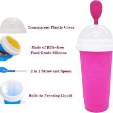 Slushy Maker Cup, Slushie Maker Cup Magic Frozen Ice Cream Cup Cooling Cup Double Layer Squeeze Cup, Homemade Milk Shake Ice Cream Machine, Convenient To Use, Fashionable Item