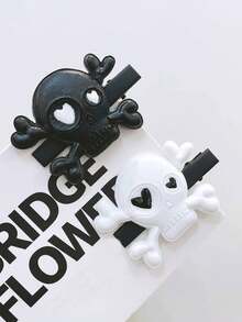 2个/1个哥特风侧夹，骷髅头发夹，女士发饰，刘海夹，复古节日派对发饰，万圣节配饰，爪夹，发夹，发卡 - 彩色 - 查看 1