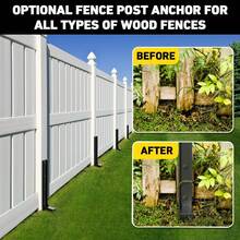 Fence Post Repair Kit, Heavy-Duty Ground Spike With Gloves For Repairing Tilted Or Broken Wood Posts - màu đen - Xem 5