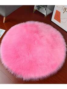 30*30CM Plush Fuchsia Round Nail Art Photography Prop, Ins Style Nail Mat For Flat Lay, Live Streaming Display