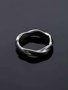 Fashionable Minimalist Mobius Ring Copper Ring For Men, Suitable For Stylish Matching - Silver - View 3