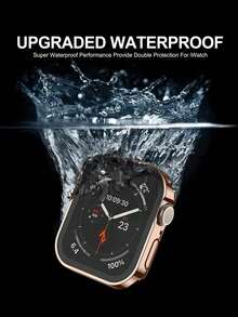 Compatible With Apple Watch 8 Ultra Protective Case, Integrated Waterproof Straight Edge Watch Cover - Rose Gold - View 2