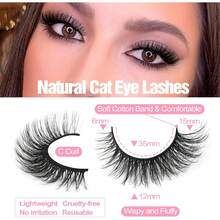 Wispy Cat Eye Lashes Natural Look 15mm False Eyelashes Fluffy Mink Fake Lashes That Look Like Extensions Lash Strips