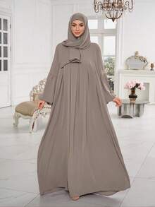 1pc Discounted Abaya (Without Headscarf), Suitable For Muslim/Islamic Women's Daily Wear, All Season - Multicolor - View 5