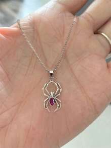 1 PC Teen Cubic Zirconia Elegant Spider Necklace Pendant For Girls For Birthday Gift