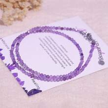 1 pieza Nuevo estilo de moda Cadena de clavícula minimalista de piedra semipreciosa natural, con cuentas de strass, ultra delgada y de temperamento, adecuada para uso diario y como regalo para mujeres