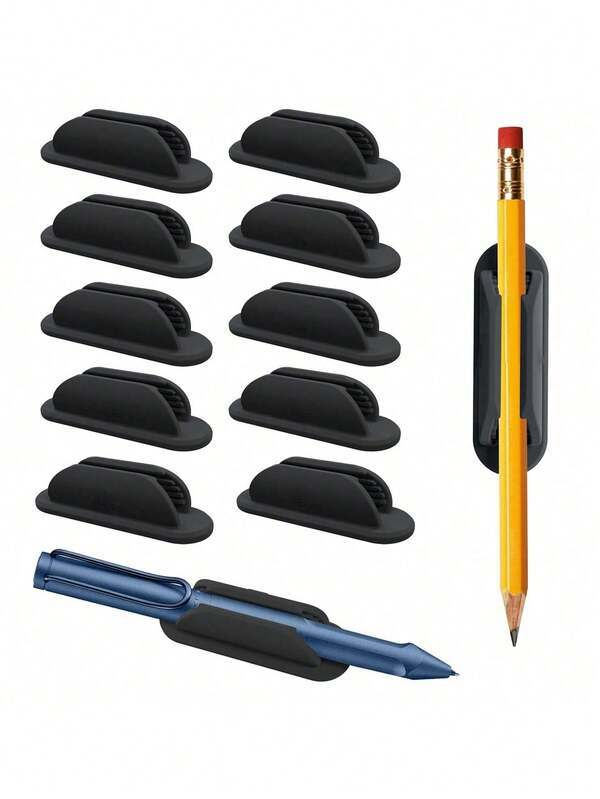 Desktop Klebstoff Stifthalter - Silikon Stifthalter - Multifunktionaler Silikon Stifthalter, Desktop und Wand Klebstoff Silikon Stifthalter, Marker Stifthalter, Desktop Klebstoff Stifthalter, Flexibler Stifthalter für Wand und Klemmbrett, Klassenzimmer Zubehör für Desktop Organisation, Essentielle Bürozubehör, Lehrerbedarf