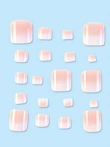 24 件短杏仁形、长棺材形、短方形、渐变杏仁色人造指甲，带推杆和凝胶按压指甲，美甲用品，美甲 - 彩色 - 查看 7