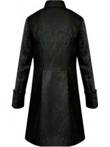 Mens Vintage Tailcoat Goth Long Steampunk Victorian Frock Coat, Retro Fashionable - Black - View 2