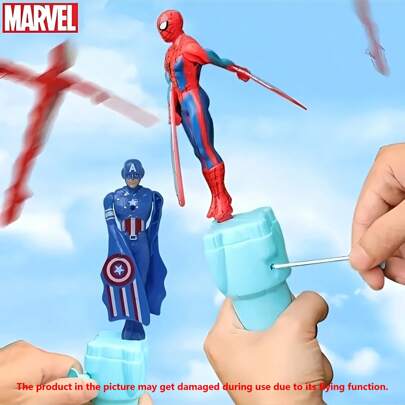 Marvel 1PC Marvel Toy Gift, Inspired By The Anime Spider Man And Iron Man, Featuring A Rotating Line Flying Toy In The Shape Of A Bamboo Dragonfly. They Are Christmas Surprise Gifts With Patriotic Decorative Elements, Carefully Designed And Without Electricity, Making Them Perfect As Holiday Gifts, Birthday Gifts, Party Gifts, Christmas Gifts, Thanksgiving Gifts, And Graduation Gifts For Friends School Supplies,Back To School