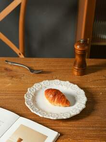 1pc French Vintage Palace Style Floral Embossed Ceramic Coffee Cup & Saucer Set - Multicolor - View 6