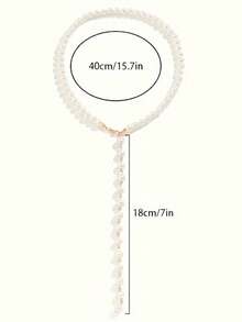 Elegante collar en forma de Y con hebras de cuentas de perlas falsas - Hebra larga de moda, adecuado para ocasiones casuales y especiales, muy de moda