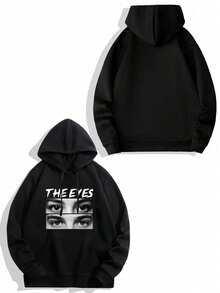 Customized Photo & Text Men's Hoodie, Upload Your Personal Landscape/Anime/Lover/Family Photos, Text/Name/Blessing/Holiday/Anniversary, Fall Winter