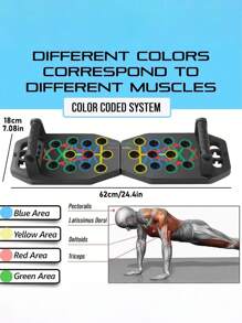 2/3 Stücke Multifunktionale Heimfitness-Ausrüstung, ergonomisches Push-Up-Trainingsboard zur Stärkung von Brust und Schultern, faltbares tragbares Fitness-Trainingsboard, nicht-elektrisch, PP-Material, 28-Loch Multifunktions Push-Up-Board