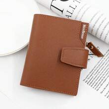 Student Minimalist Short Wallet, Snap Coin Purse, Simple Solid Color Girl's Wallet, Card Holder Clutch Purse - Multicolor - View 7