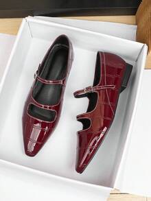 Women's Flat Loafers, Low Vamp, 2025 Spring/Summer New Versatile Casual Wear, Office Work Shoes, Soft Leather, Non-Slip Durable Soles, British Style, Plus Size 41-43