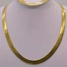 10mm Wide Men's 18K Gold Plated Chain Necklace - Hypoallergenic Nickel-Free High Gloss, Fade-Resistant Durable Jewelry, Secure Lobster Clasp, Suitable For Casual And Formal Wear, Fashionable Gift - 19.69英寸 - 查看 4