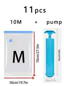 20/15/10/9/8/5/1pc Vacuum Compression Bags, Vacuum Bags, Clothes Storage Bags, Travel, Storage Bags, Vacuum Pump, Clear Vacuum Bags, Women Summer Clothes, Clothes Storage Set, Clothes Vacuum Pump, Travel Storage Bags, Clothes Storage Bags, Home Luggage Bags, Reusable Vacuum Compression Bags That Can Save 80% Space, Suitable For Coats, Shirts, Quilts, Pants, Home, Dorm, Hanging Cabinet, Wardrobe, Bedroom, Bathroom, Travel Accessories, Home Storage, Back To School Season - Multicolor - View 21