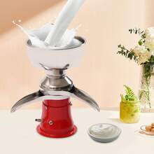 18*18*48cm Electric Milk Cream Centrifugal Separator Make Cream Butter Milkshake Separator For Separating Milk, Goat Milk, Horse Milk - Silver and Red - View 3
