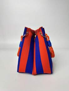 Túi Tote Phong Cách Hàn Quốc Dung Tích Lớn Cho Nữ, Túi Xách Thời Trang & Bền Bỉ, Thích Hợp Cho Việc Mua Sắm, Du Lịch Và Lưu Trữ. Túi Dệt Cá Nhân Hóa, Món Quà Tuyệt Vời Cho Bạn Bè - trái cam - Xem 4