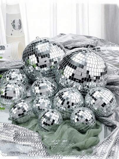 10-pack discokulset i blandade storlekar - 1,18/1,57/3,15 tum - Olika runda silverfärgade discokulor, lämpliga för 70- och 80-tals discotema, födelsedagar, nyårsfester, heminredning, julklappar, discokuldekorationer Juldekorationer Rumsdekor Vinterjuldekorationer Hem Julklappar Juldekoration