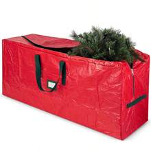 9 Ft Christmas Tree Storage Bag - Durable Heavy Duty Extra Large Artificial Xmas Holiday Tree Bag With Reinforced Handles And Dual Zippers Wide Opening - Christmas Decorations- Red - Red - View 6