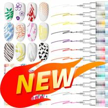 Penna per smalto 3D Saviland 12 colori: penna fineliner di alta qualità? Punta ultra sottile? Penne per nail art ad asciugatura rapida/a lunga durata/impermeabili per nail art, manicure, pittura e design unghie fai da te - Multicolore - Visualizzare 1