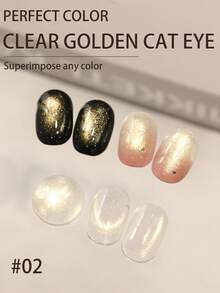 PERFECT COLOR 12ml Esmalte de uñas en gel con efecto ojo de gato magnético, gel con efecto ojo de gato dorado, esmalte de uñas en gel con brillo holográfico, manicura en gel de calidad de salón, cuidado de uñas DIY en casa - Multicolor - Ver 12