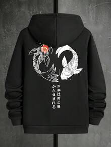 Nueva sudadera con capucha delgada estampada de primavera y otoño - Negro - Ver 10