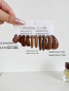 1 Set Of 5 Pairs Comma & Water Drop Cute Doll Earrings, Versatile Small C Hoop Earring Set - Coffee - View 29