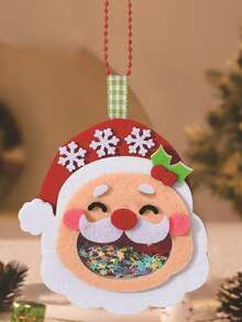 1pc Non-Woven Fabric Handmade Rattle Toy, Felt Hanging Decor, Creative Educational DIY Craft Kit For Kids, Children's Small Gift, Handmade DIY Material Pack, Kids Intelligent Toy, Christmas Decoration Handmade DIY Kit, Keychain, Kindergarten Christmas Gift