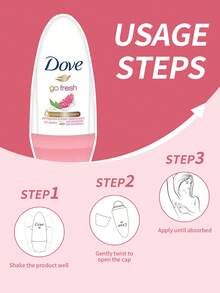 Dove 48小时止汗除臭走珠香体露，石榴柠檬马鞭草香型，持久清新，40毫升，适合女性日常通勤和约会使用