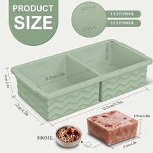 Silicone Freezer Tray For Soup With Lid - 2 Cup Soup Freezer Container Molds - Extra Large Ice Cube Tray - Silicone Freezer Food Molds For Freezing & Storing Soup, Sauce, Broth, Leftovers (2 Pack)-814352 - 綠色 - 查看 3