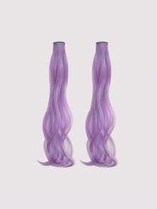 2pcs/Set Children Colorful Hair Extension Clips, Curly Wave Hair Clip For Kids Cosplay, Party, Holiday And Daily Wear, Fashion Gift For Girls